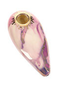 Cargar la imagen en la vista de la galería, Ancient Creations Ceramics Oval Hand Pipe – Brass Screen – Made in USA