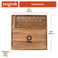 Laad de afbeelding in de Gallery-viewer, Ongrok Premium Natural Acacia Wood Tray | 9.5" x 9.5"