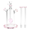 Laad de afbeelding in de Gallery-viewer, Date Night Heart Perc Dual Neck Glass Water Pipe - 7" / 14mm F