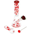 Laad de afbeelding in de Gallery-viewer, Pulsar Valentine's Hearts 'n' Roses Glass Herb Pipe Duo - 10" / 14mm F