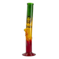 Laad de afbeelding in de Gallery-viewer, Rasta Colored Glass Water Pipe w/ Lion Logo (13.5")