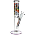 Load image into Gallery viewer, Lofty Visions Straight Tube Glass Water Pipe - 10" / 14mm F / Colors Vary