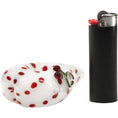 Load image into Gallery viewer, White Heart Red Polka Dots Glass Hand Pipe