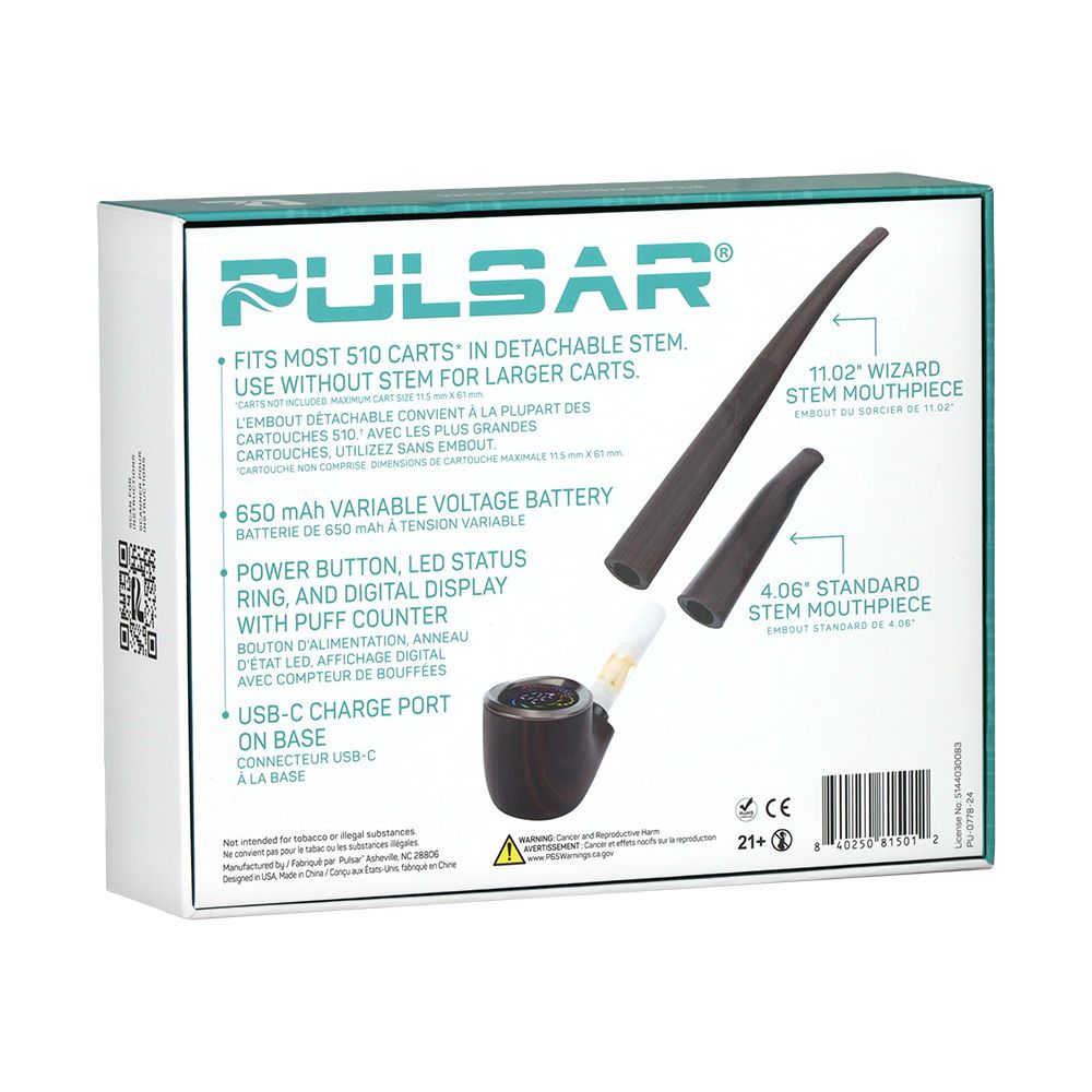 Pulsar 510 DL Wizard Pipe Variable Voltage Cartridge Vape