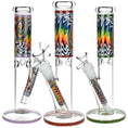 Load image into Gallery viewer, Lofty Visions Straight Tube Glass Water Pipe - 10" / 14mm F / Colors Vary