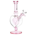 Laad de afbeelding in de Gallery-viewer, Pulsar Pink Heart Chalice Glass Water Pipe - 9" / 14mm F