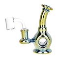 Cargar la imagen en la vista de la galería, Time Warp Electroplated Glass Mini Dab Rig | 4.75" | 14mm F | Colors Vary