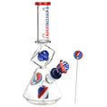 Laad de afbeelding in de Gallery-viewer, Grateful Dead x Pulsar Inception Cube Beaker Glass Water Pipe - 12.75" / 14mm F