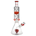 Cargar la imagen en la vista de la galería, Pulsar Love Heart Beat Glycerin Beaker Glass Water Pipe - 14" / 19mm F