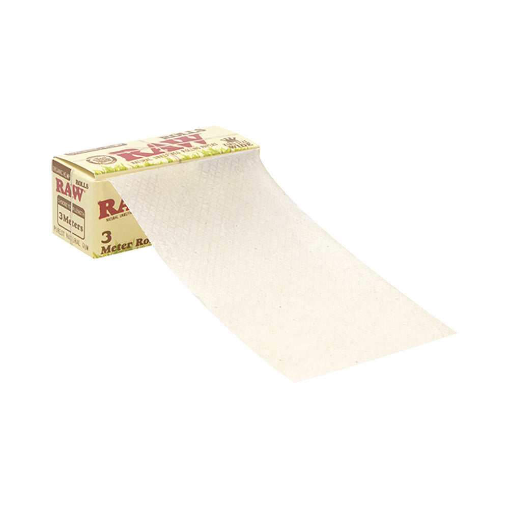 12PC DISP- RAW Organic Hemp Rolls Rolling Paper -3m/King Size Wide