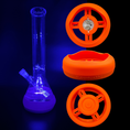 Laad de afbeelding in de Gallery-viewer, Bong Base Bumper Coin Battery 4.25in-6in Bases Silicone Fits Variety of Shapes