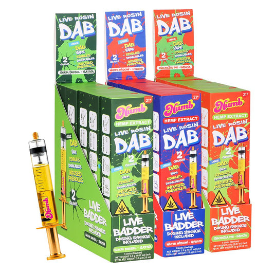 Numb THCA Live Rosin Badder Glass Syringe | 2g | 5ct Display