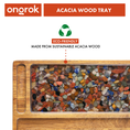 Laad de afbeelding in de Gallery-viewer, Ongrok Premium Natural Acacia Wood Tray | 9.5" x 9.5"