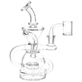 Cargar la imagen en la vista de la galería, Pulsar Kicked Back Recycler Rig - 7.5" / 14mm F / Clear