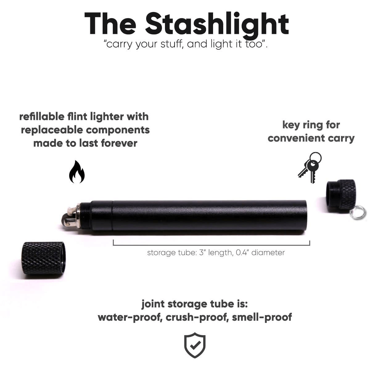 Smoke Honest StashLight - Doob Tube & Refillable Lighter