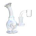 Cargar la imagen en la vista de la galería, Time Warp Electroplated Glass Mini Dab Rig | 4.75" | 14mm F | Colors Vary