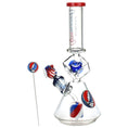 Laad de afbeelding in de Gallery-viewer, Grateful Dead x Pulsar Inception Cube Beaker Glass Water Pipe - 12.75" / 14mm F