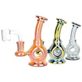 Cargar la imagen en la vista de la galería, Time Warp Electroplated Glass Mini Dab Rig | 4.75" | 14mm F | Colors Vary