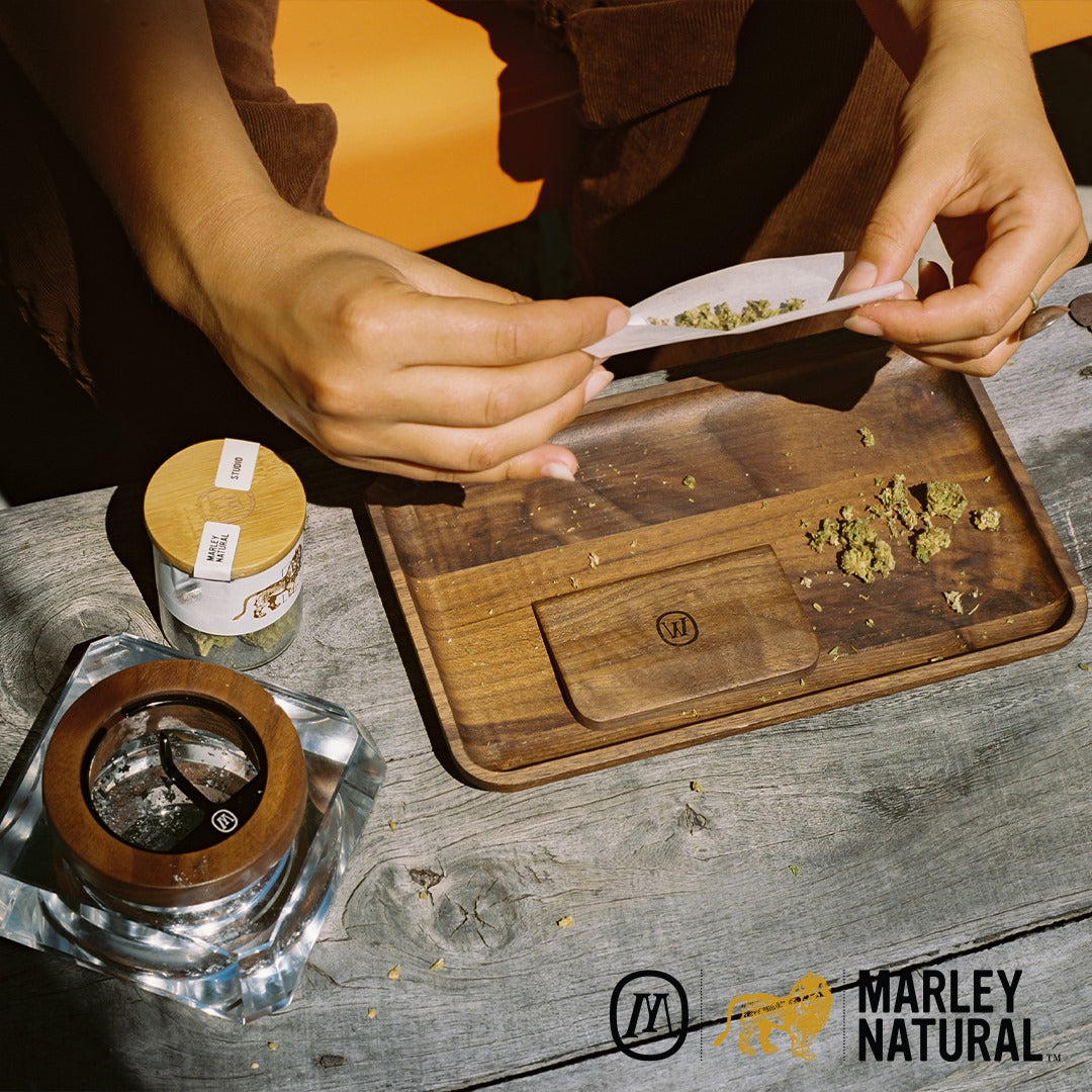 Marley Natural Black Walnut Rolling Tray