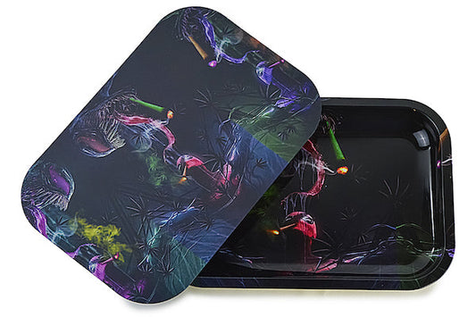 3D holografisch metalen rolplateau met magnetisch deksel (ontwerp 15)
