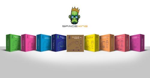 Space King ondoorzichtige witte bottom banger-set