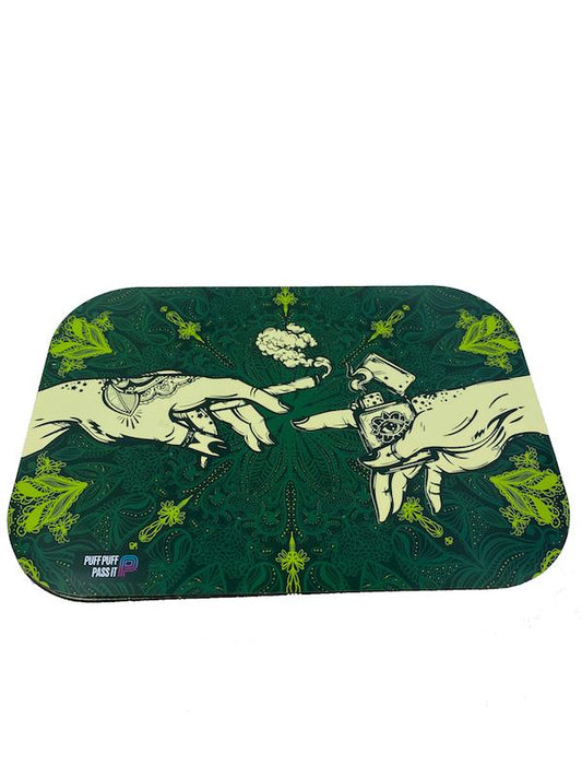 Puff & Pass metalen dienblad met magnetisch deksel - groen