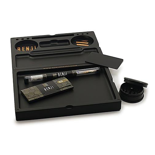 Benji - Bankroll Bamboo Tray Grinder Paper Cone Bundle