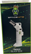 Load image into Gallery viewer, Space King powerful single jet angled flame torch lighter - Smooth Finish - Premium Quality - Adjustable Flame & Lock Function (White)
