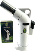 Load image into Gallery viewer, Space King powerful single jet angled flame torch lighter - Smooth Finish - Premium Quality - Adjustable Flame & Lock Function (White)