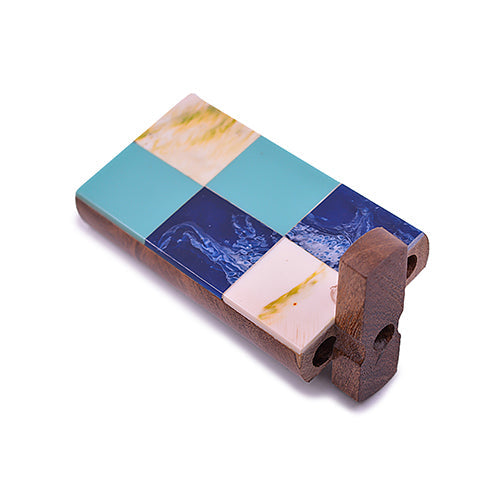 Handmade Wooden Dugout w/ One Hitter - Blue Squared
