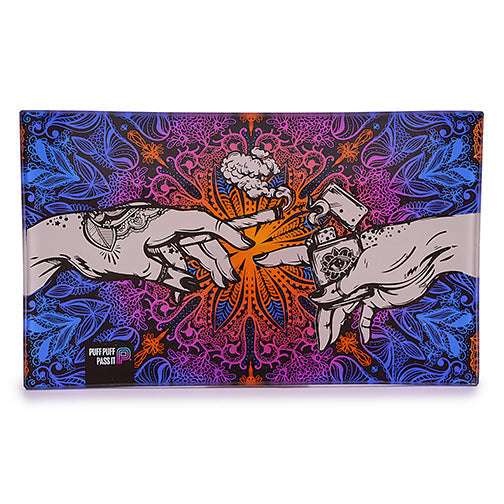 Puff & Pass Glazen Dienblad - Blauw