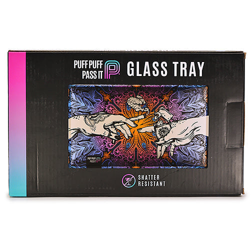 Puff & Pass Glazen Dienblad - Blauw