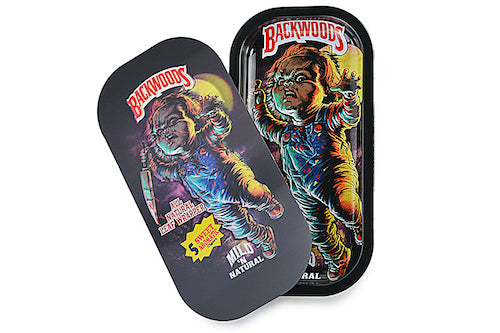 Slim 3D Holographic Metal Rolling Tray w/ Magnetic Lid