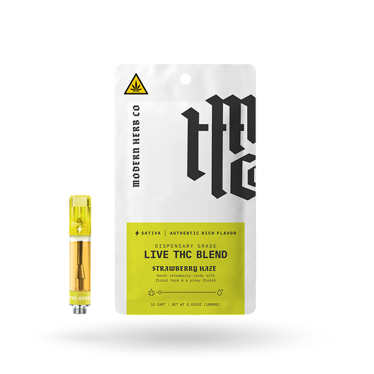 Live THC Vape Cartridge: Strawberry Haze (Sativa) 1g