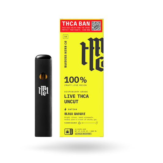 THCa Live Resin Disposable Uncut: Maui Wowie (Sativa) - 1g