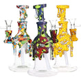 Laad de afbeelding in de Gallery-viewer, Masked Silicone & Glass Water Pipe - 7.5"
