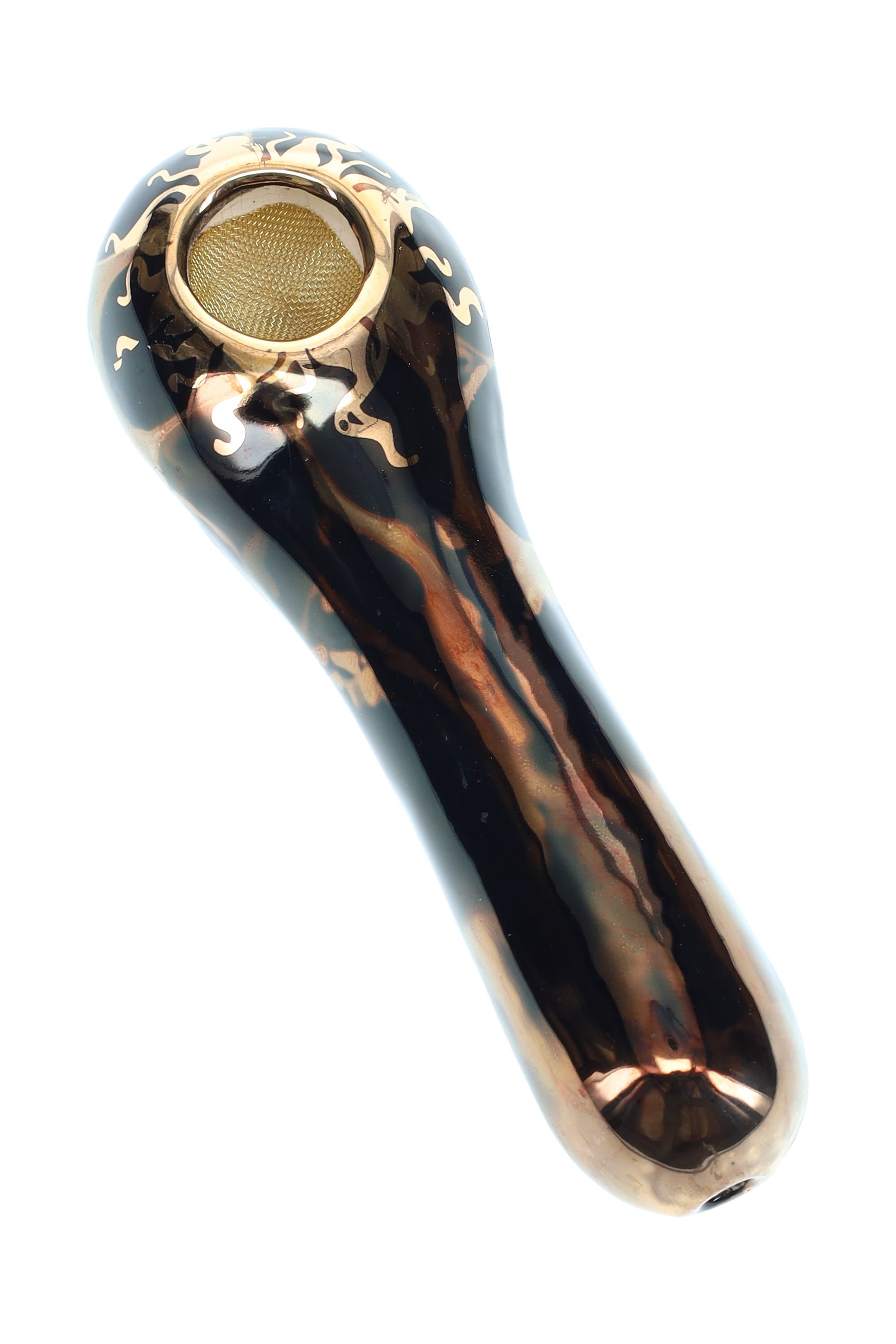 Ancient Creations Ceramics Spoon Hand Pipe – Brass Screen – Made in USA