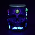 Load image into Gallery viewer, Pulsar Third Eye Shroom Skull Glass Jar - 4.25"
