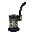 Load image into Gallery viewer, Lookah Glass Sacred Pyramid Black Etched Bubbler - 6"
