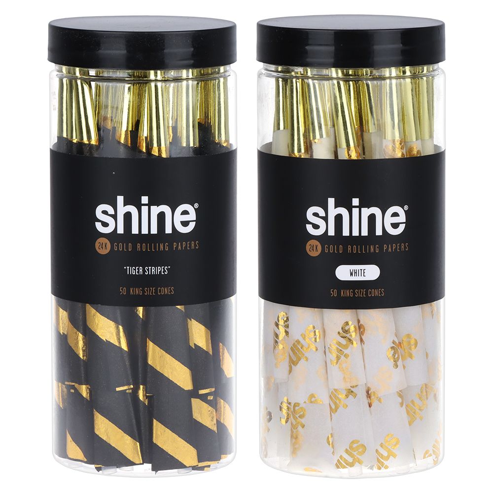 Shine 24K Gold Pre-Rolled Cones | King Size | 50pc Jar