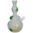 Load image into Gallery viewer, Hemp Leaf Frosted Soft Glass Water Pipe - 9" / 14mm F
