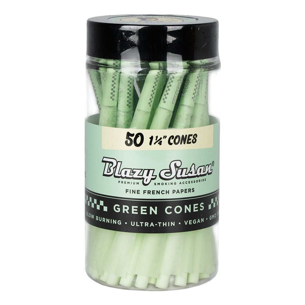 Blazy Susan Green Pre-Rolled Cones - 1 1/4" (50CT JAR)