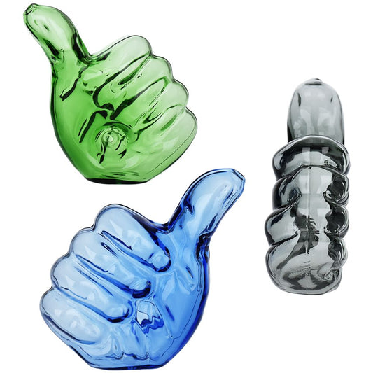 Thumbs Up Glass Hand Pipe (3 pack)