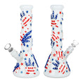 Load image into Gallery viewer, Patriot Leaf Glow In The Dark Glass Water Pipe - 10" / 14mm F
