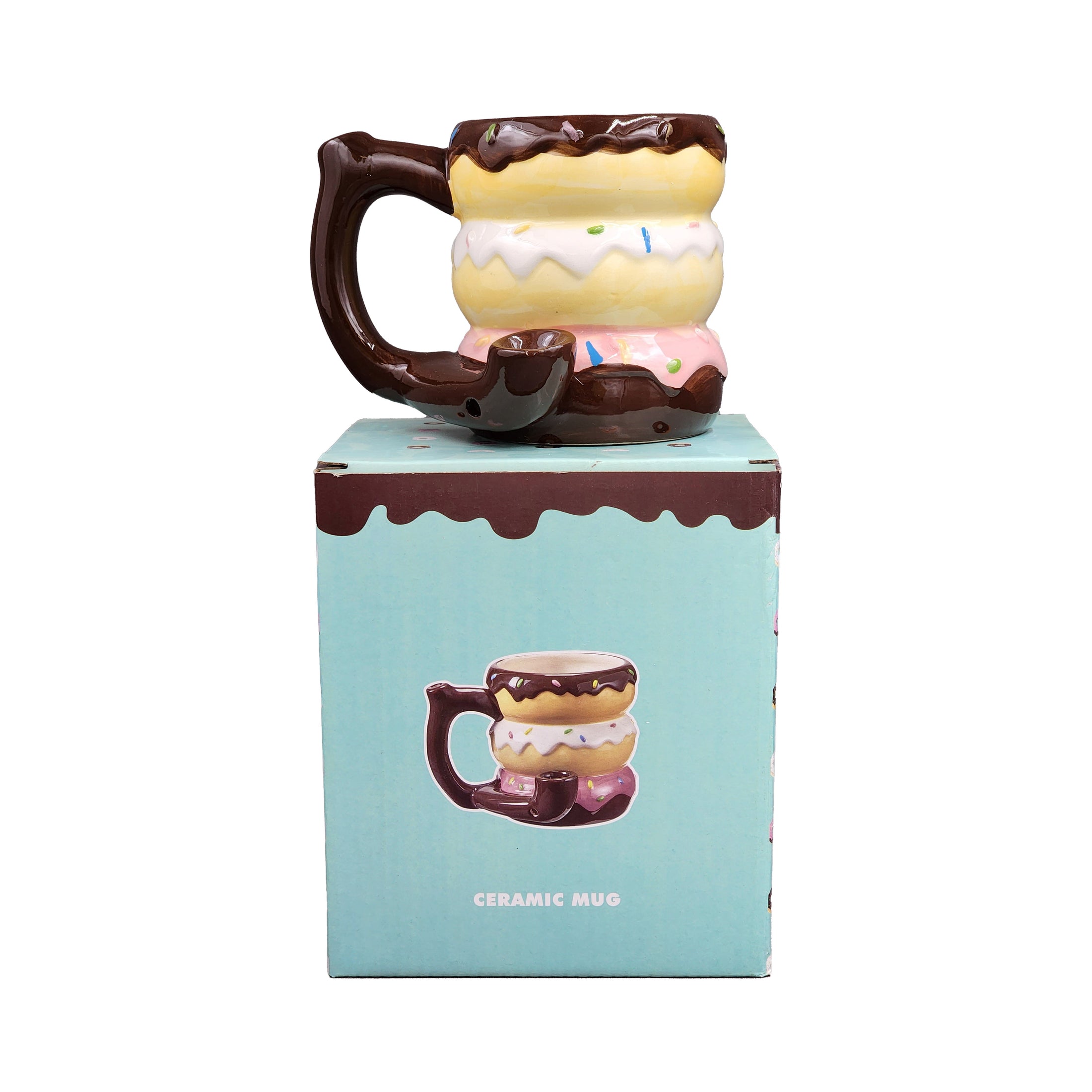 Donut mug - pipe - novelty mug