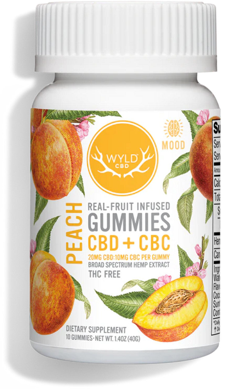 WYLD Real Fruit CBD + CBC Gummies Peach (60MG -1200MG)