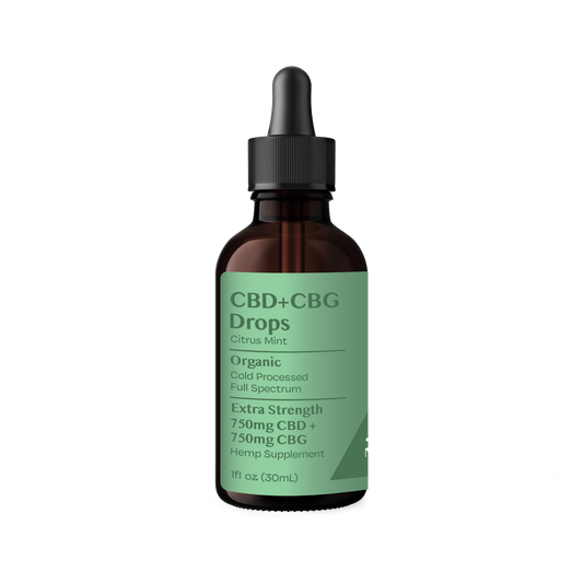 Organic CBG+CBD Drops Citrus Mint - Extra Strength 750mg+750mg