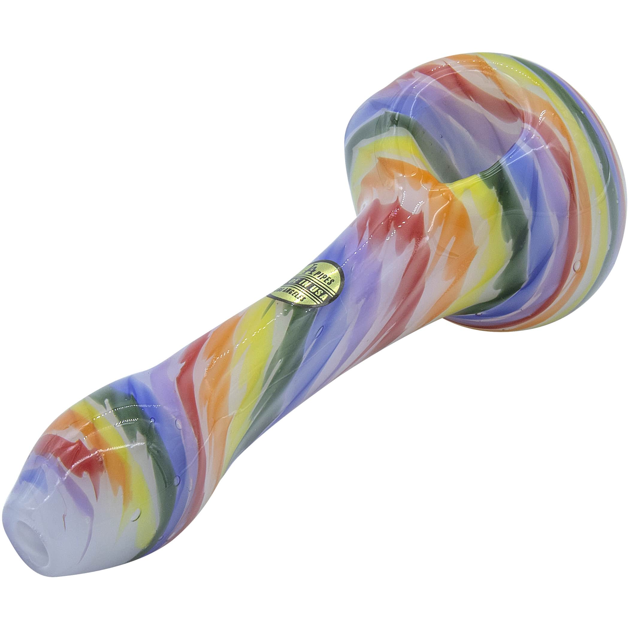 Rainbow Tie-Dye Glass Spoon Pipe