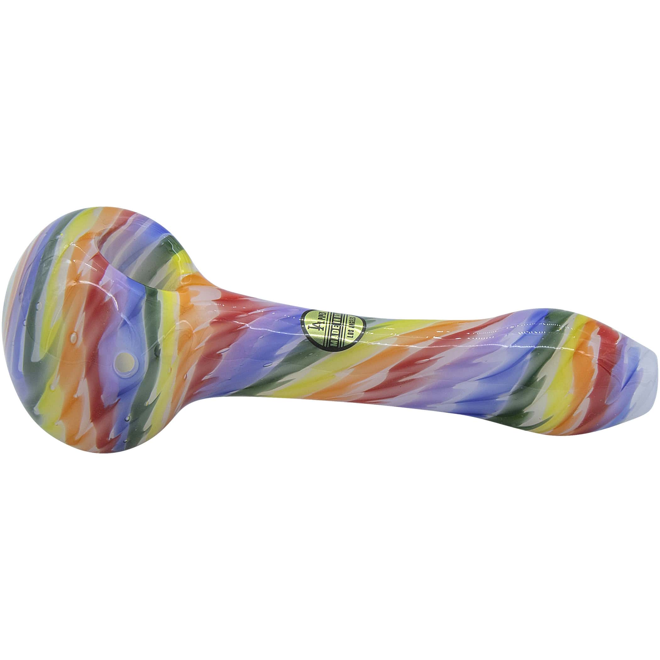 Rainbow Tie-Dye Glass Spoon Pipe