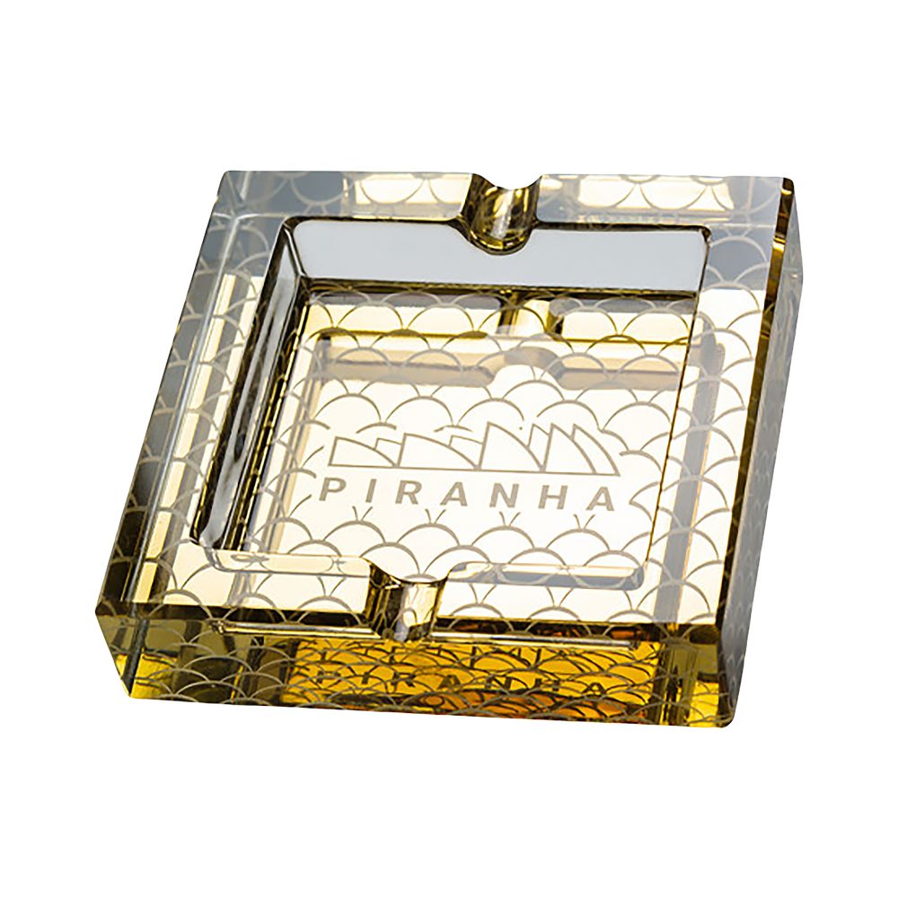 Piranha Scales Square Glass Ashtray